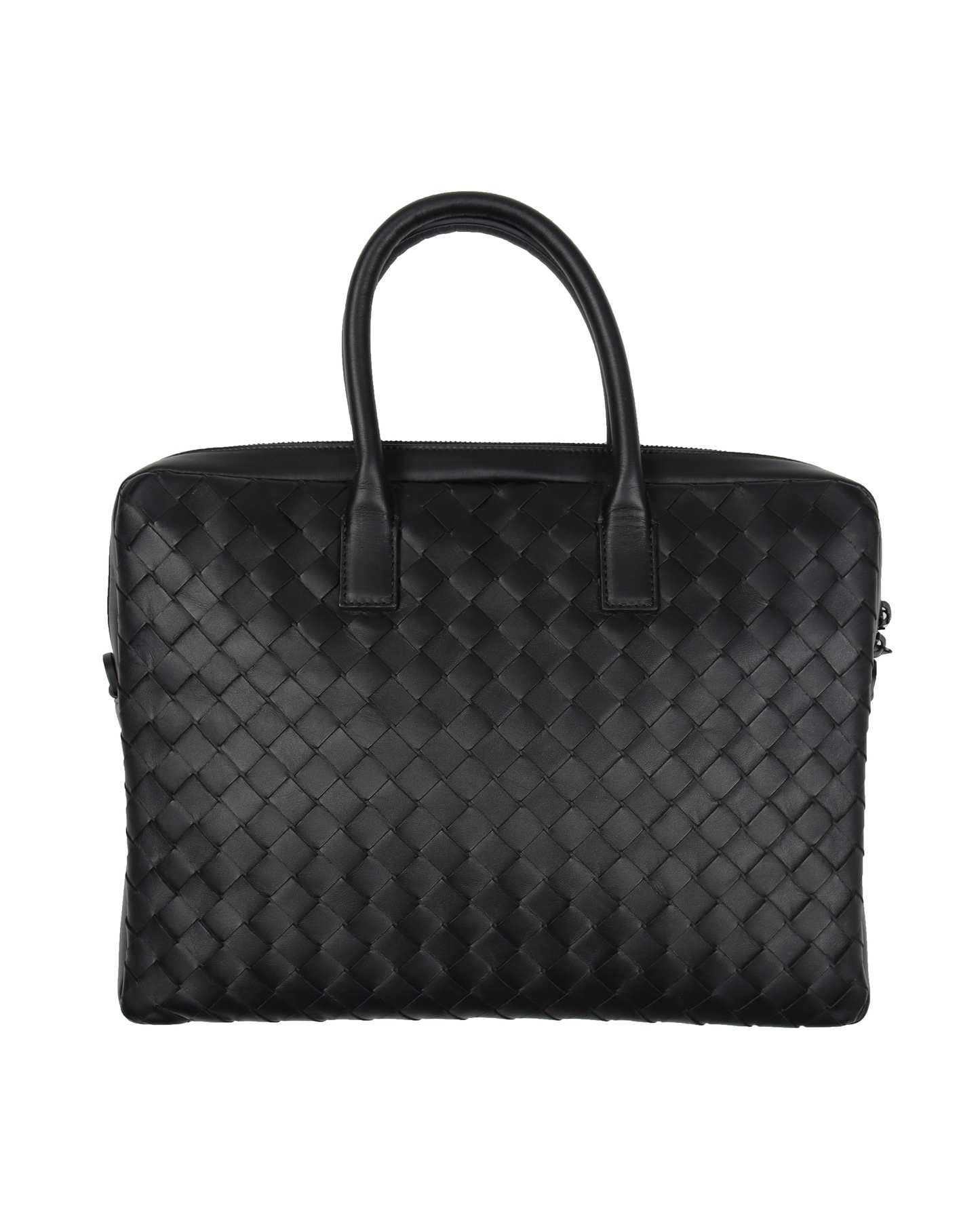 Intrecciato Black Woven Leather Bag