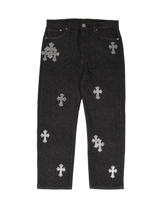 LEVI'S SILVER PONY HAIR CROSS PATCH RAW DENIM