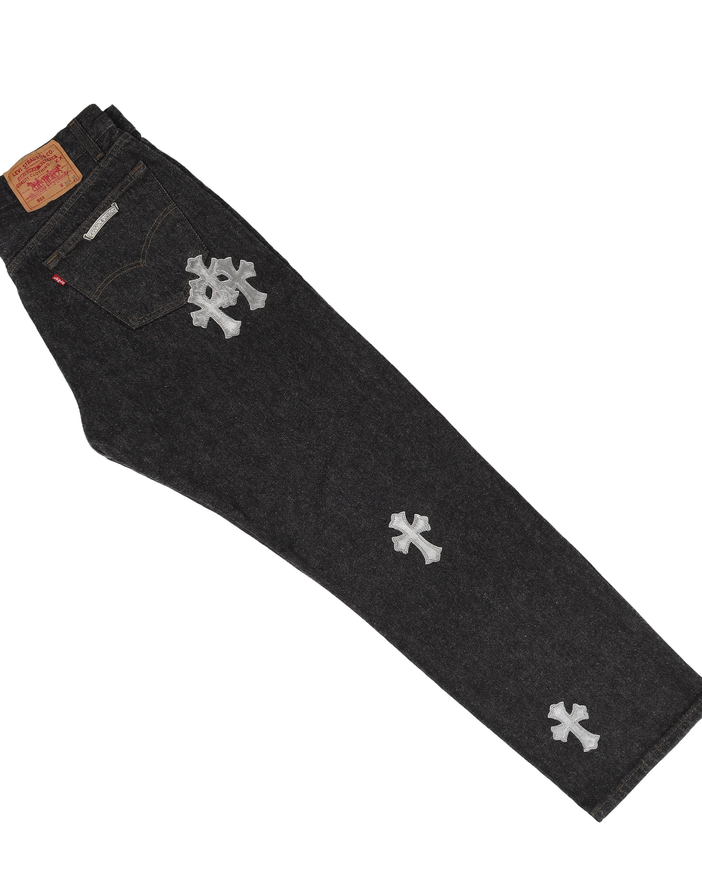 LEVI'S SILVER PONY HAIR CROSS PATCH RAW DENIM