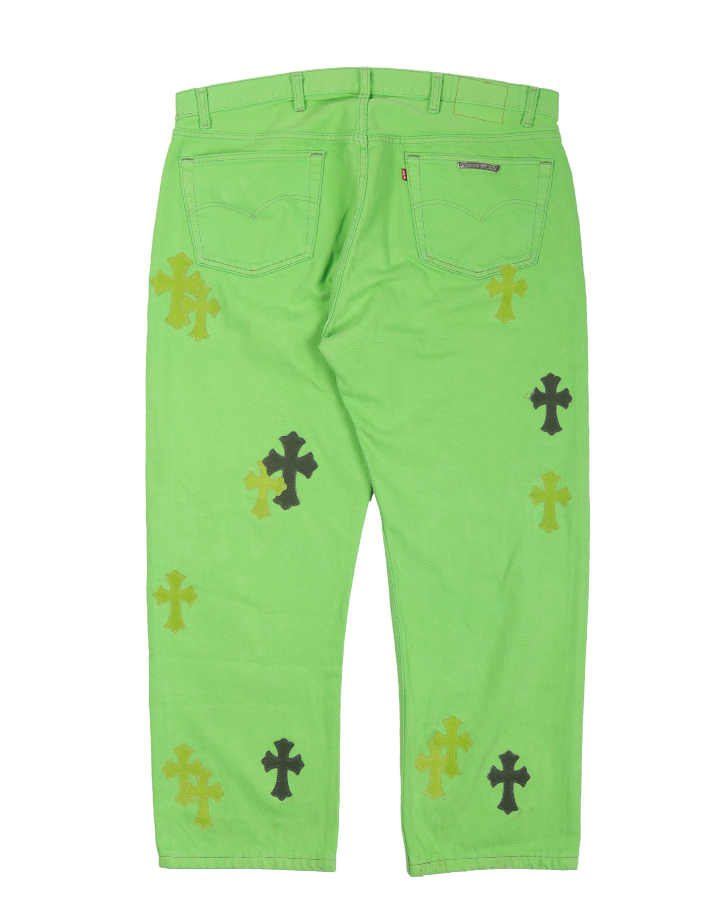 Levi's Cross Patch Denim Sex Records Neon Green