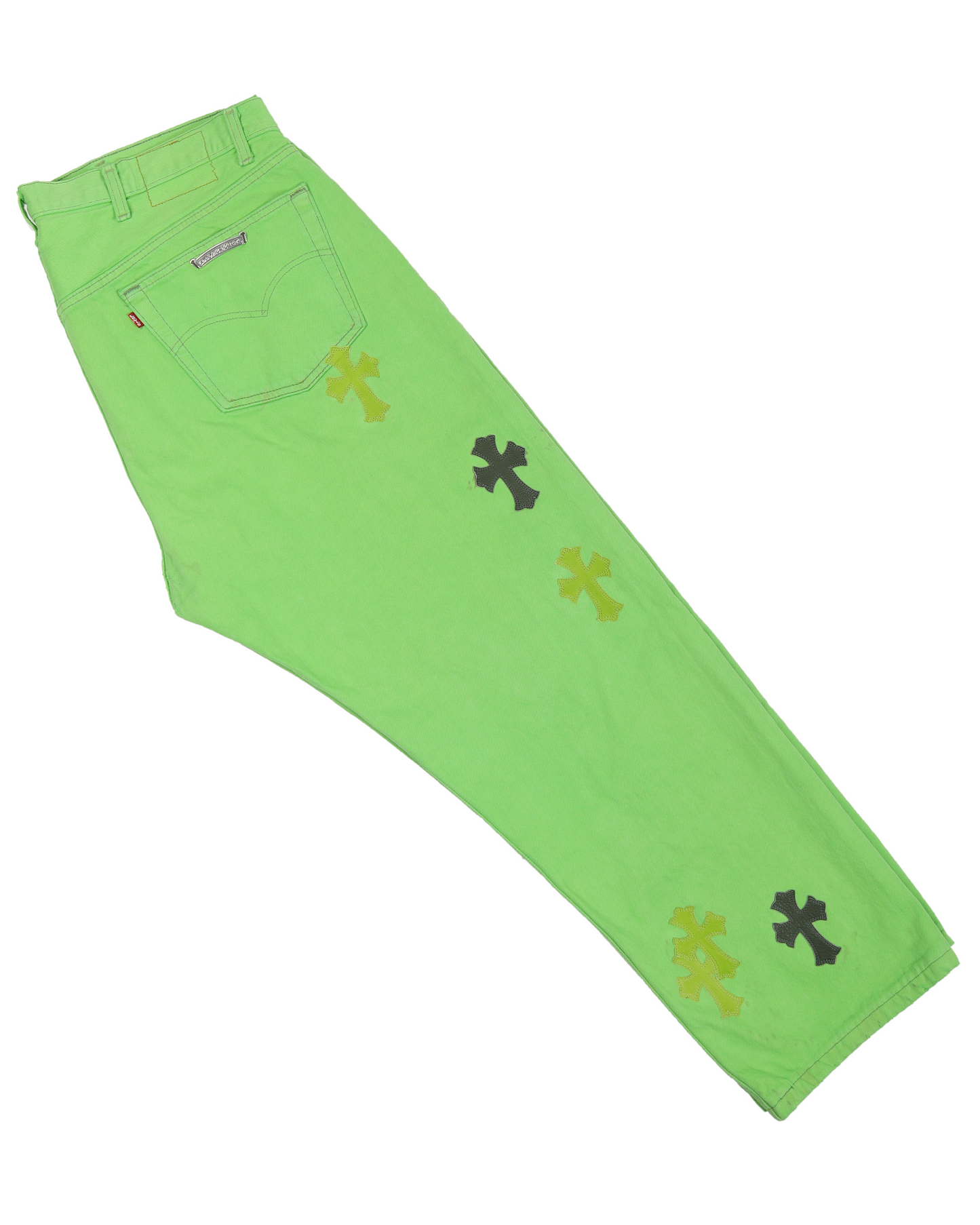 Levi's Cross Patch Denim Sex Records Neon Green