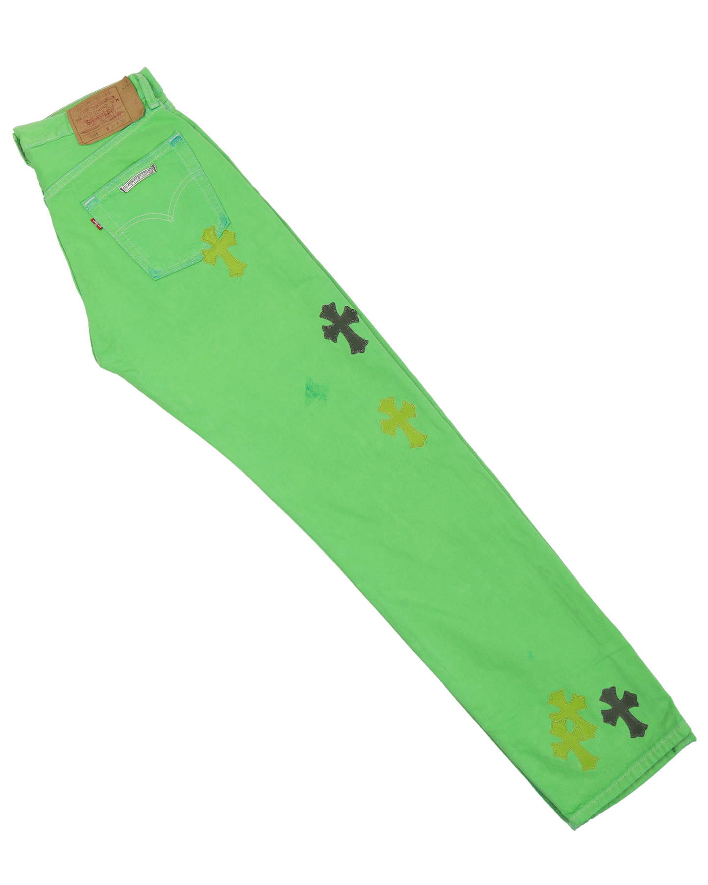 Levi's Cross Patch Denim Sex Records Neon Green