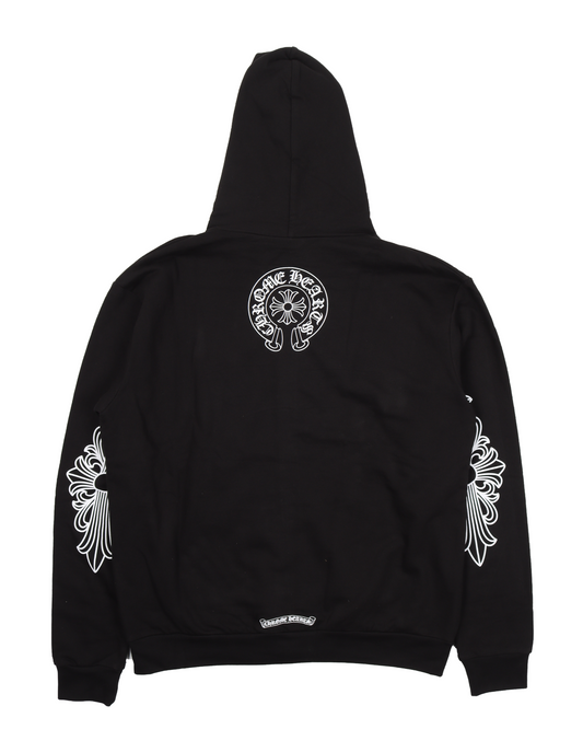 Single Floral "T" Logo Zip-Up Hoodie