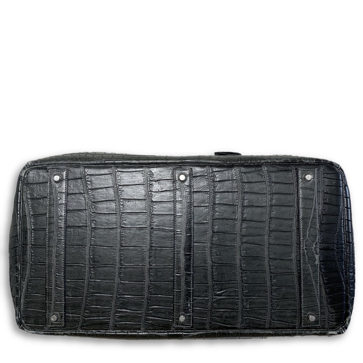 Birkin HAC 55cm Matte Elephant Grey Crocodile Palladium Hardware Bag