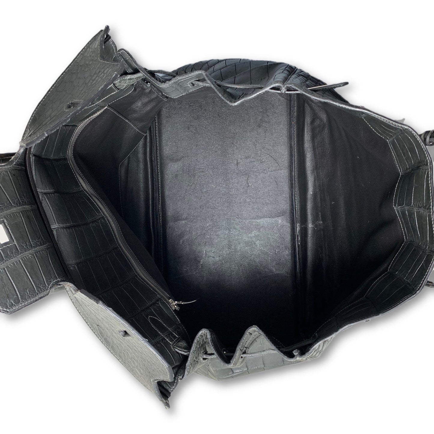 Birkin HAC 55cm Matte Elephant Grey Crocodile Palladium Hardware Bag