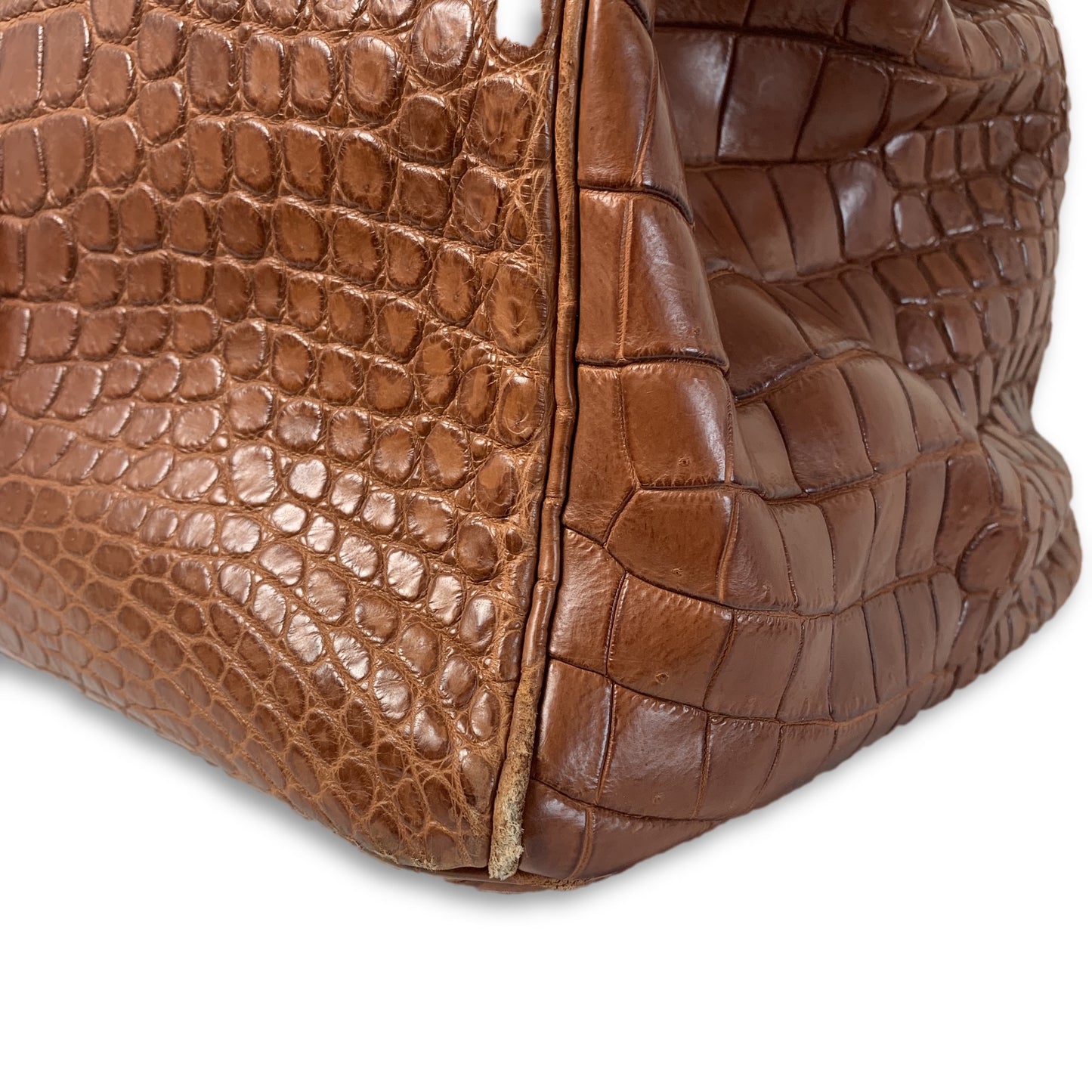 Birkin HAC 50cm Matte Fauve Brown Crocodile Palladium Hardware Bag