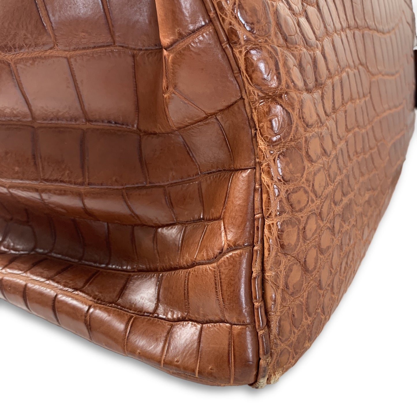 Birkin HAC 50cm Matte Fauve Brown Crocodile Palladium Hardware Bag