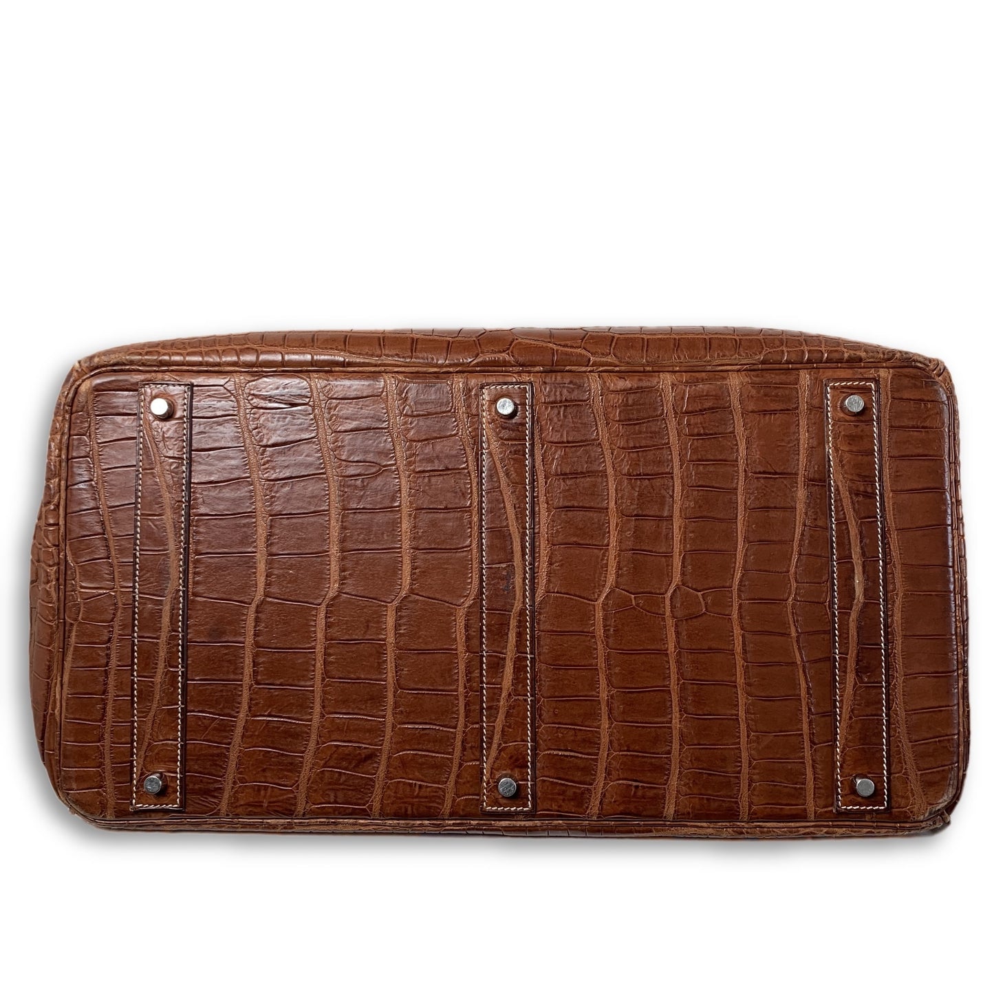 Birkin HAC 50cm Matte Fauve Brown Crocodile Palladium Hardware Bag