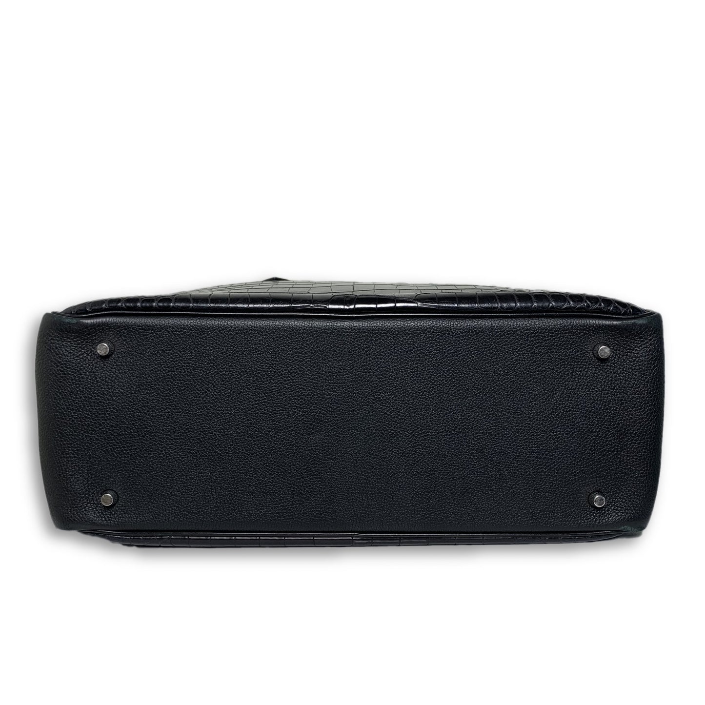 Hermes Black Plume Croc Leather Bag 40CM