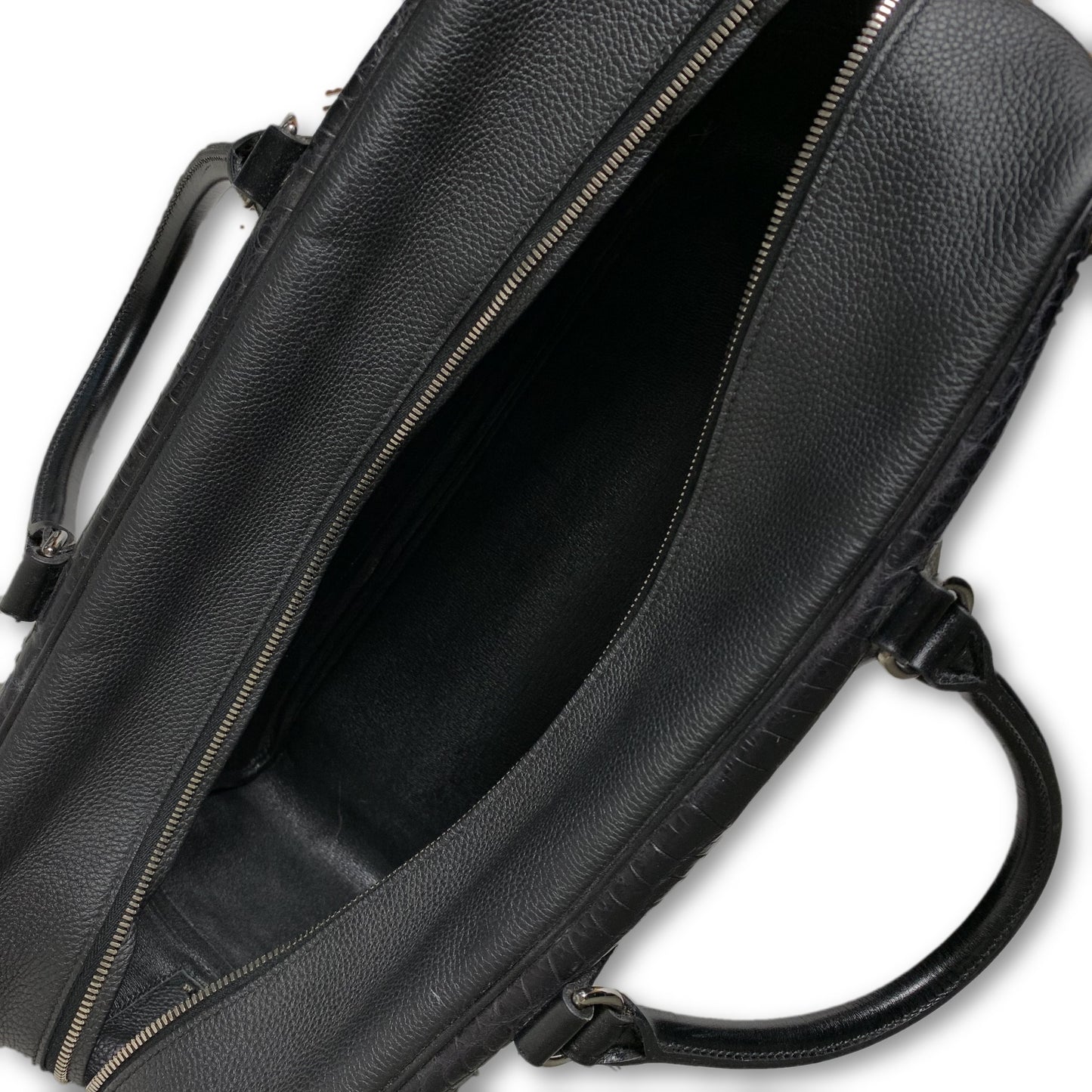 Hermes Black Plume Croc Leather Bag 40CM