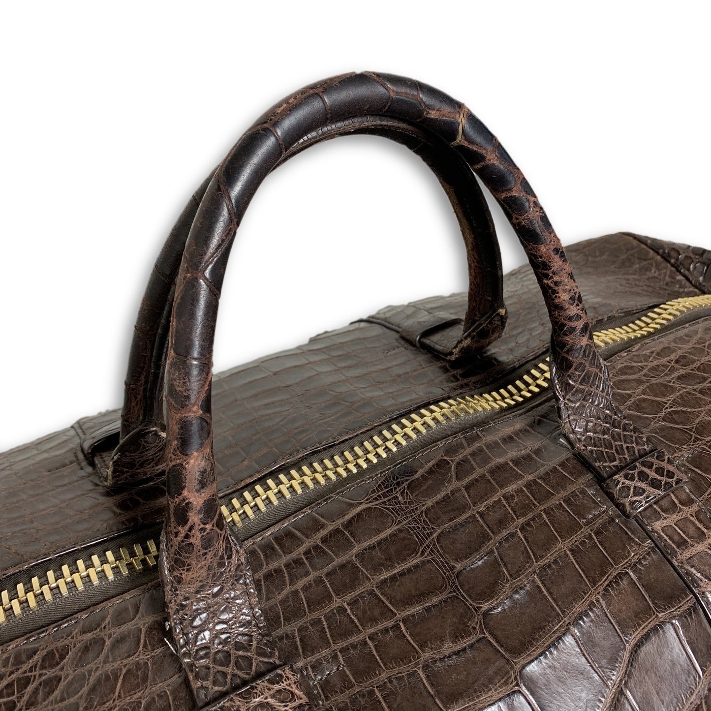 Buckley Alligator Brown Duffle Bag