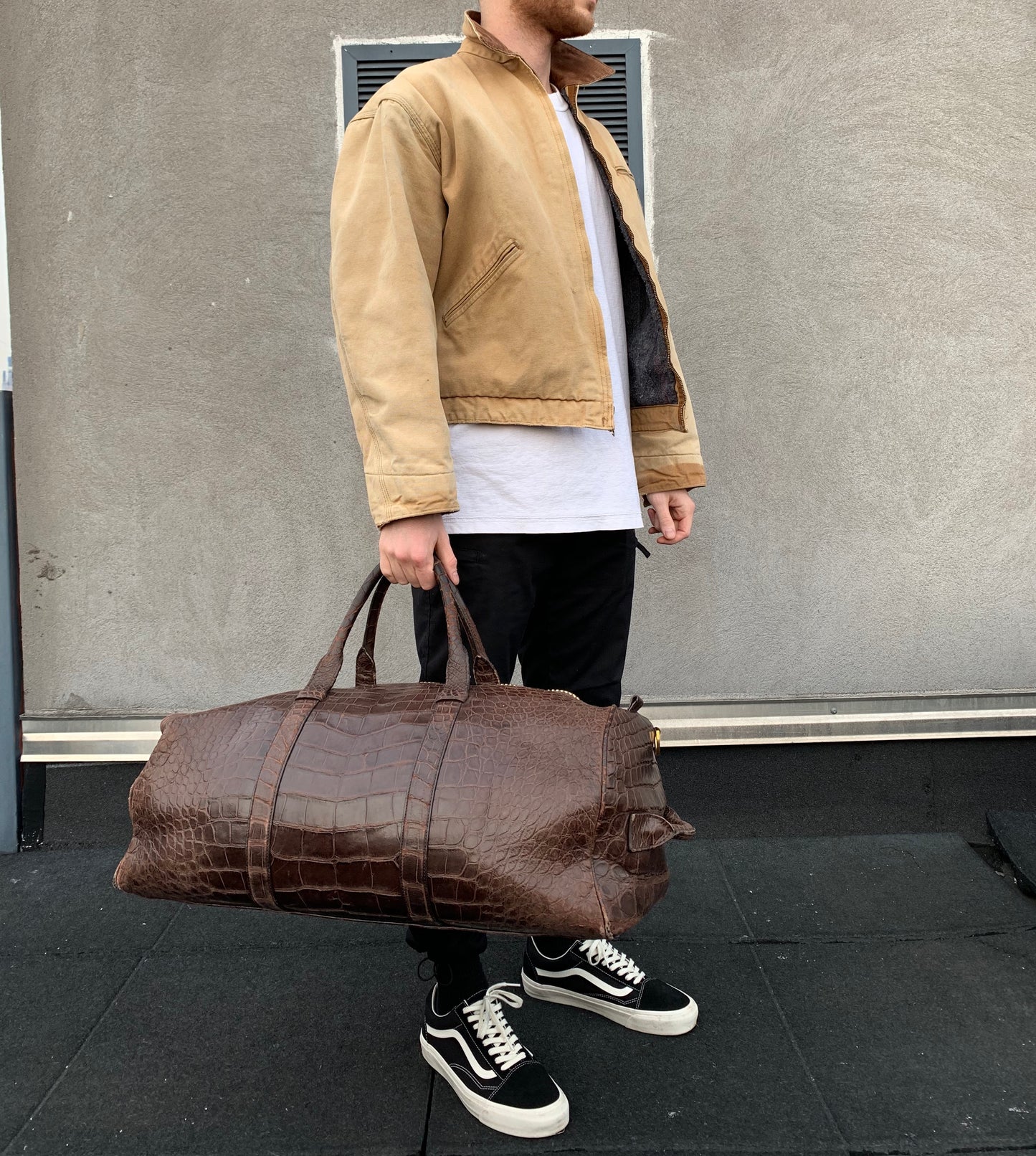 Buckley Alligator Brown Duffle Bag