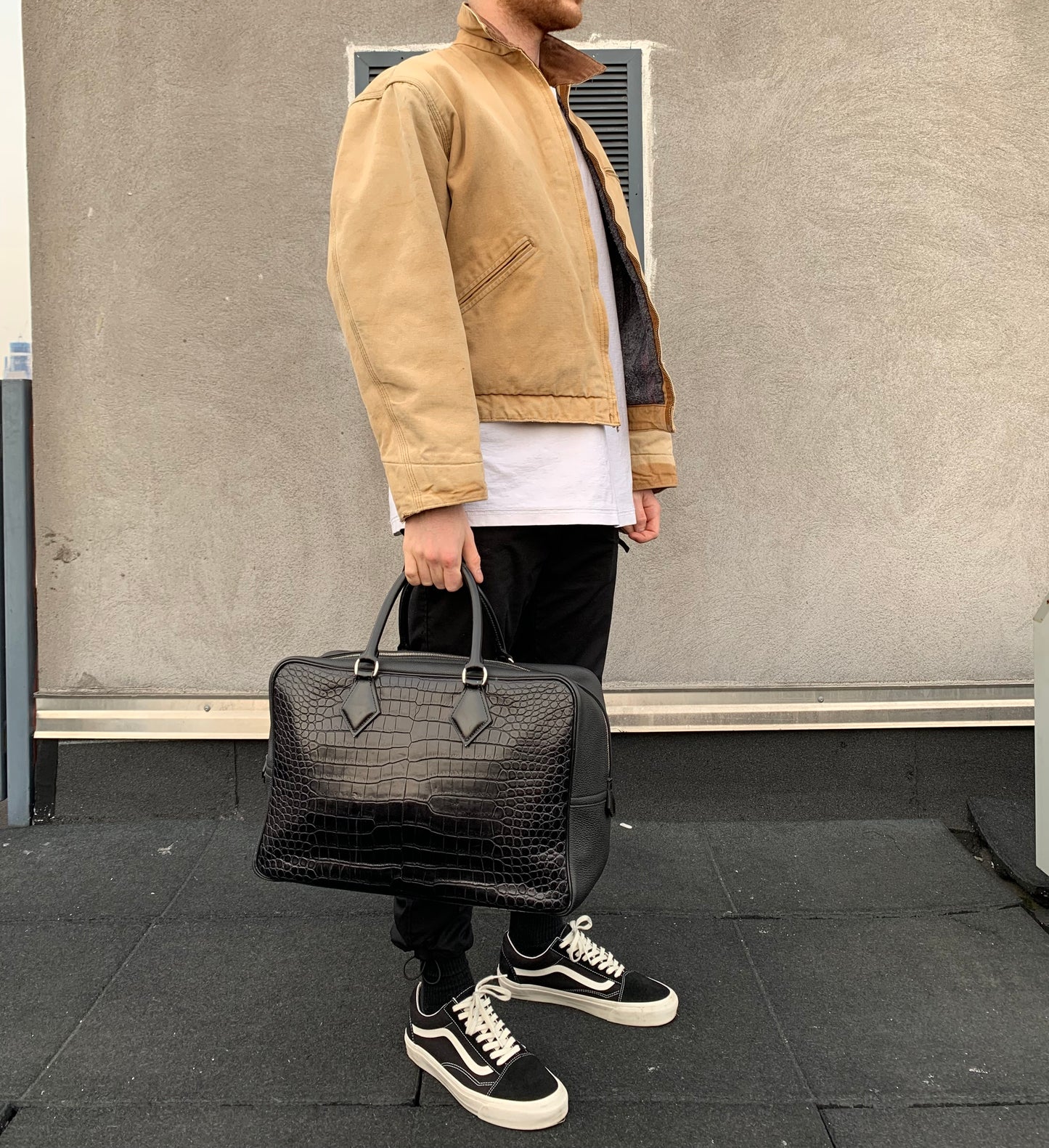 Hermes Black Plume Croc Leather Bag 40CM