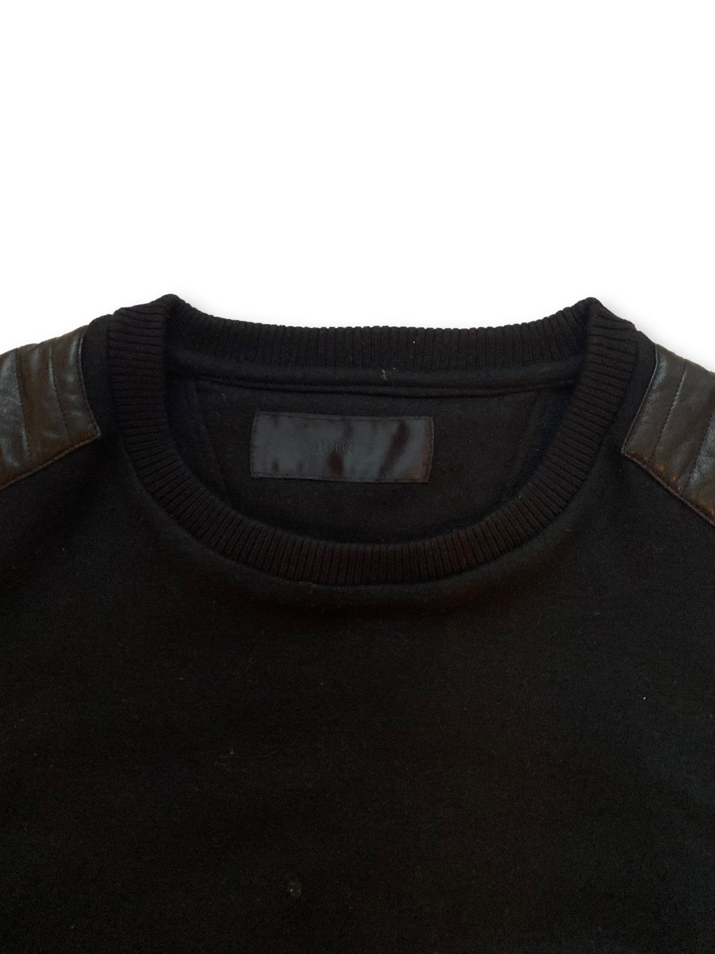 Leather Accented Sweater