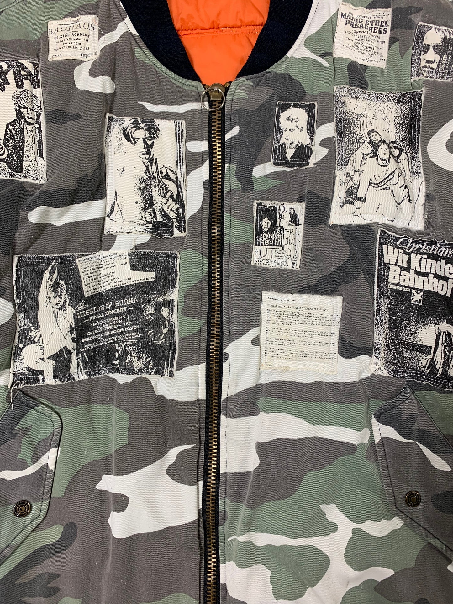 AW01 "Riot, Riot, Riot" MA-1 Camo Patched Bomber