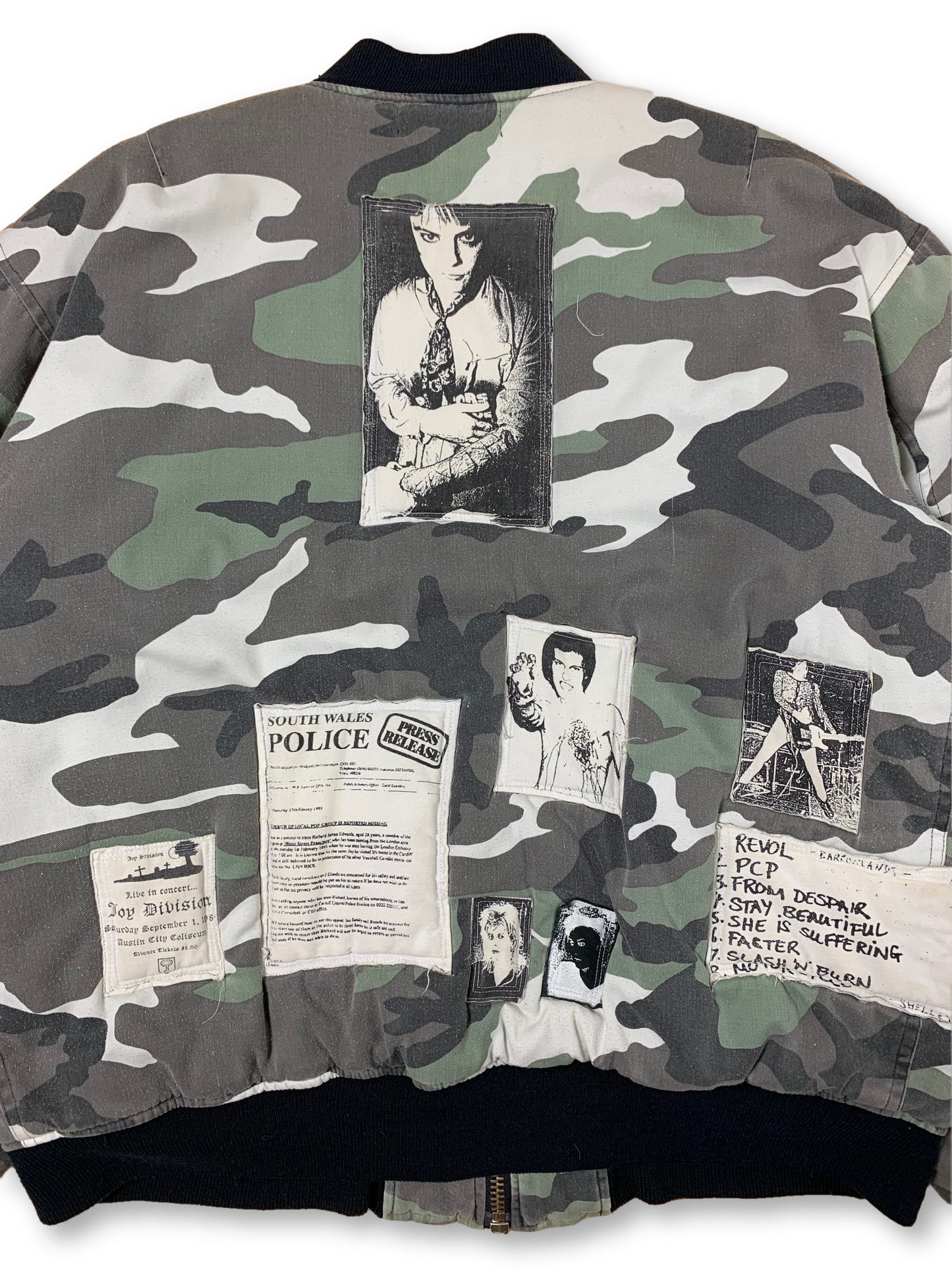 AW01 "Riot, Riot, Riot" MA-1 Camo Patched Bomber