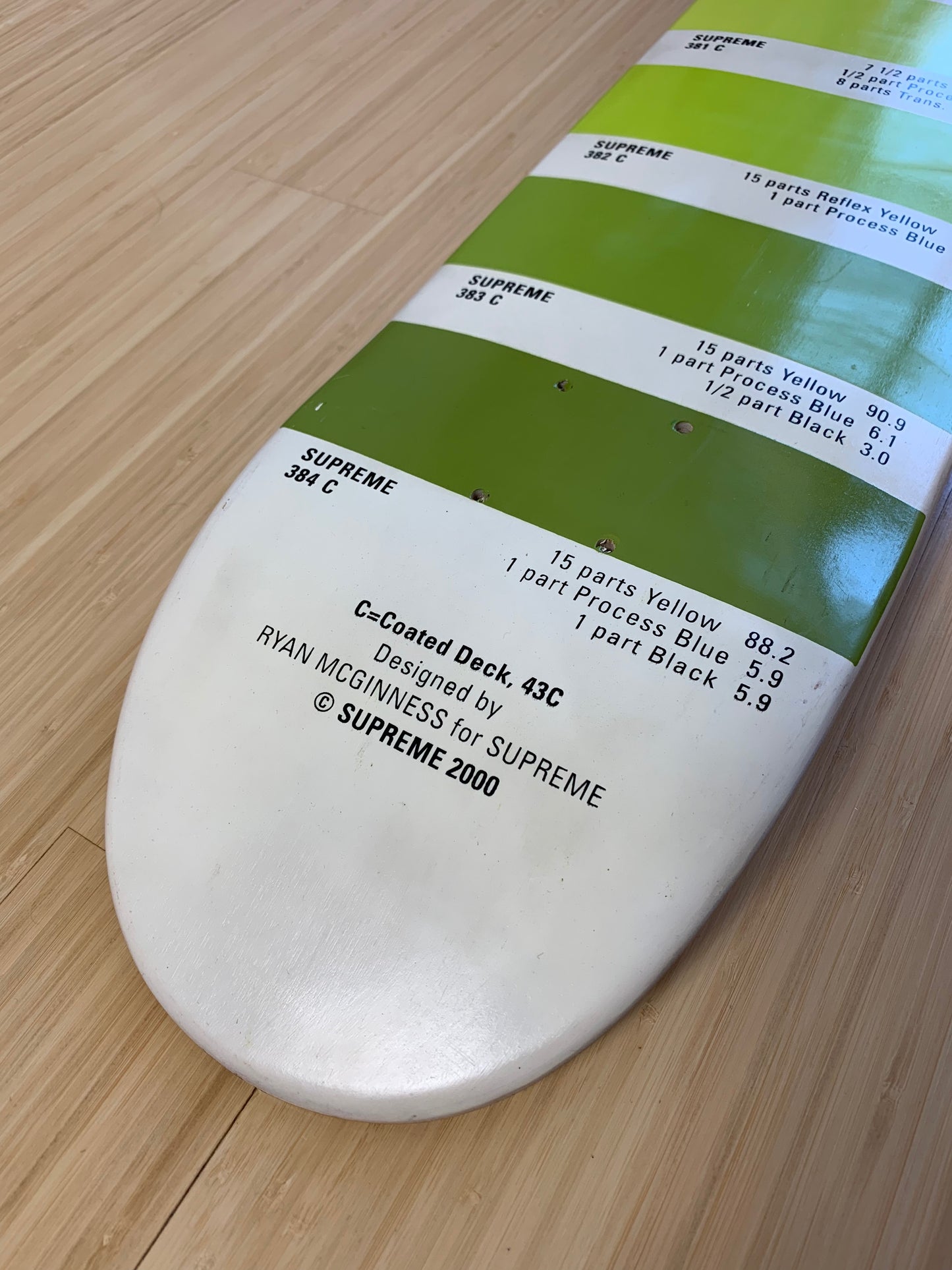 Ryan Mcguiness x Supreme Skate Deck Pantone (2000) - Green/Yellow