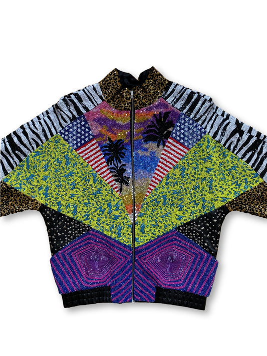 Saint Laurent SS16 Runway Sequin Bomber Jacket - Size 44