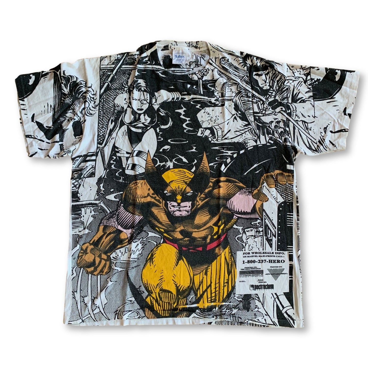 Vintage 1991 X-MEN All Over Jim Lee Marvel T-Shirt - XL