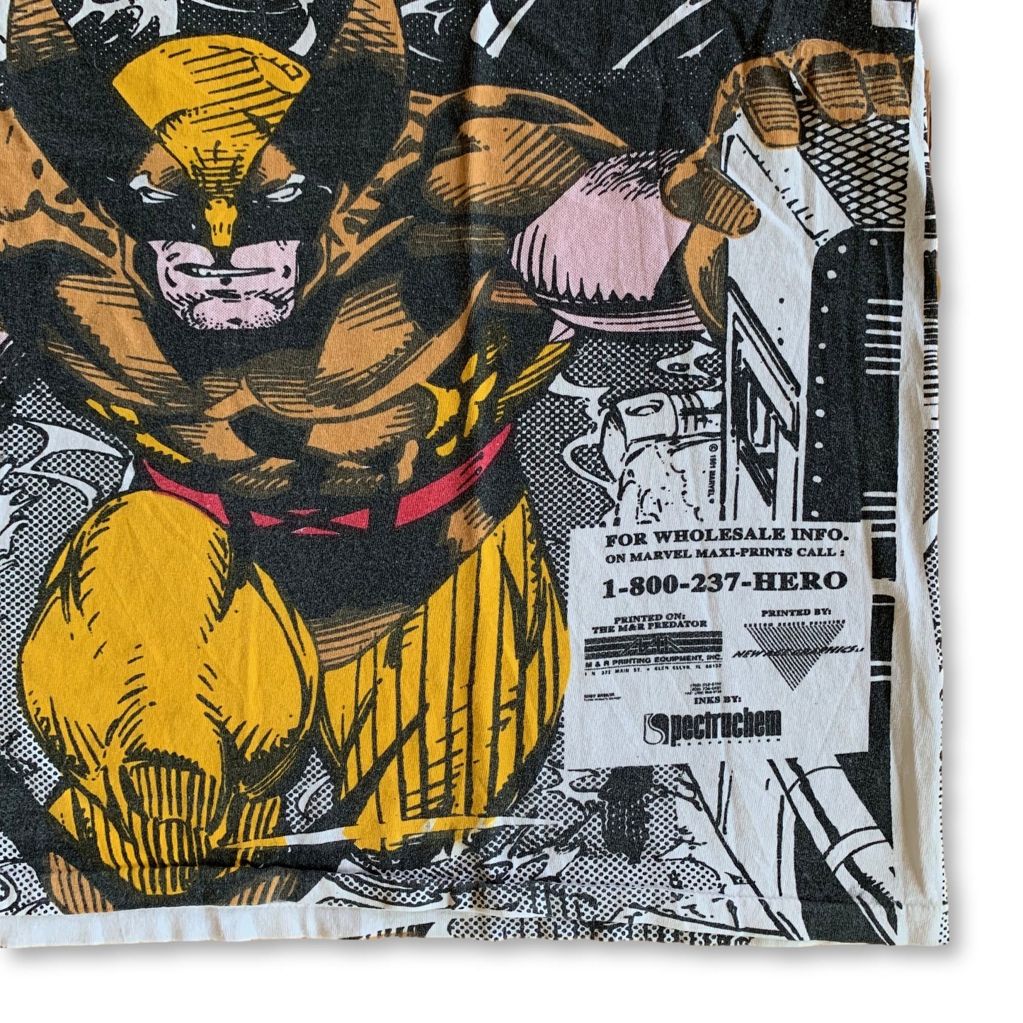 Vintage 1991 X-MEN All Over Jim Lee Marvel T-Shirt - XL