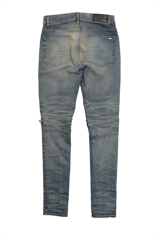 Leather Patch Moto Denim