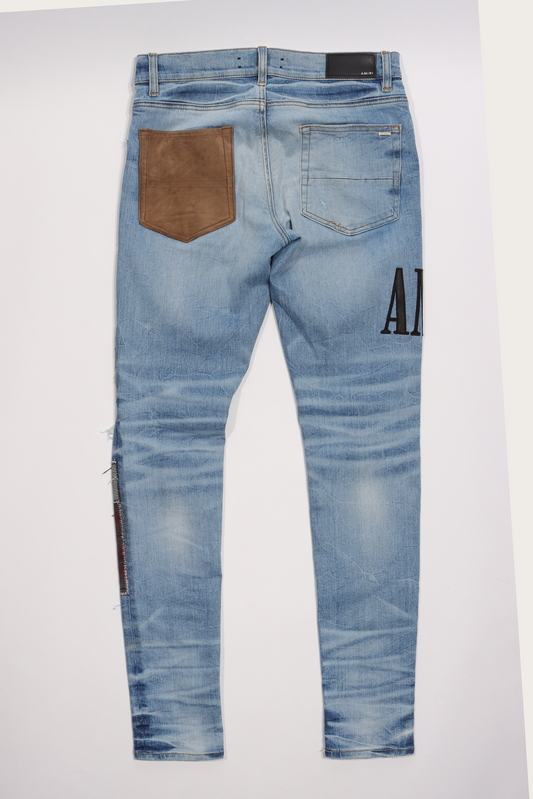 Distressed Patchwork Denim