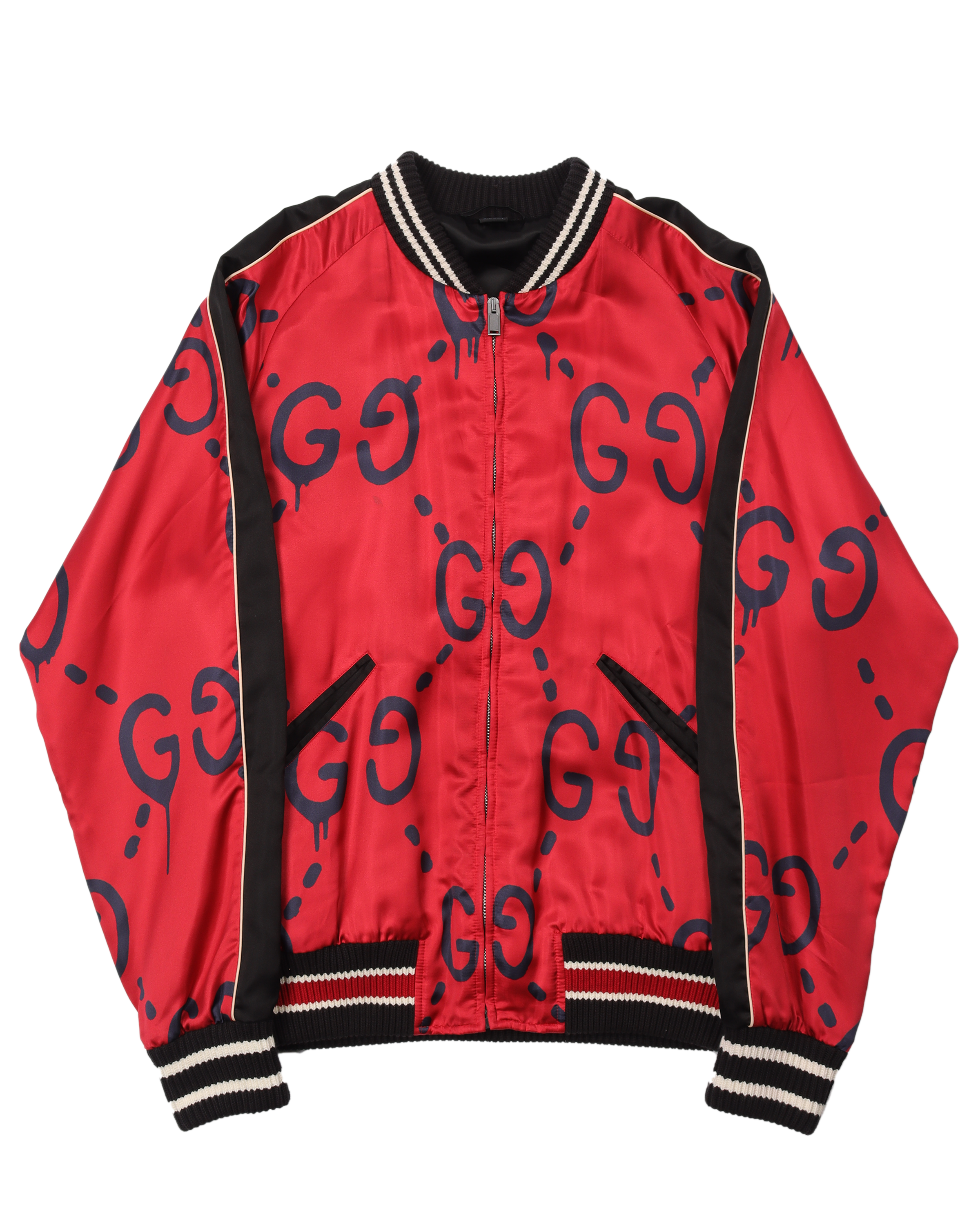 konto Foranderlig Bevidst Gucci Monogram Print Silk Bomber Jacket