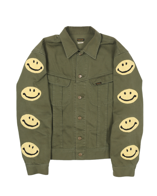 Kountry Embroidered Smiley Face Trucker Jacket