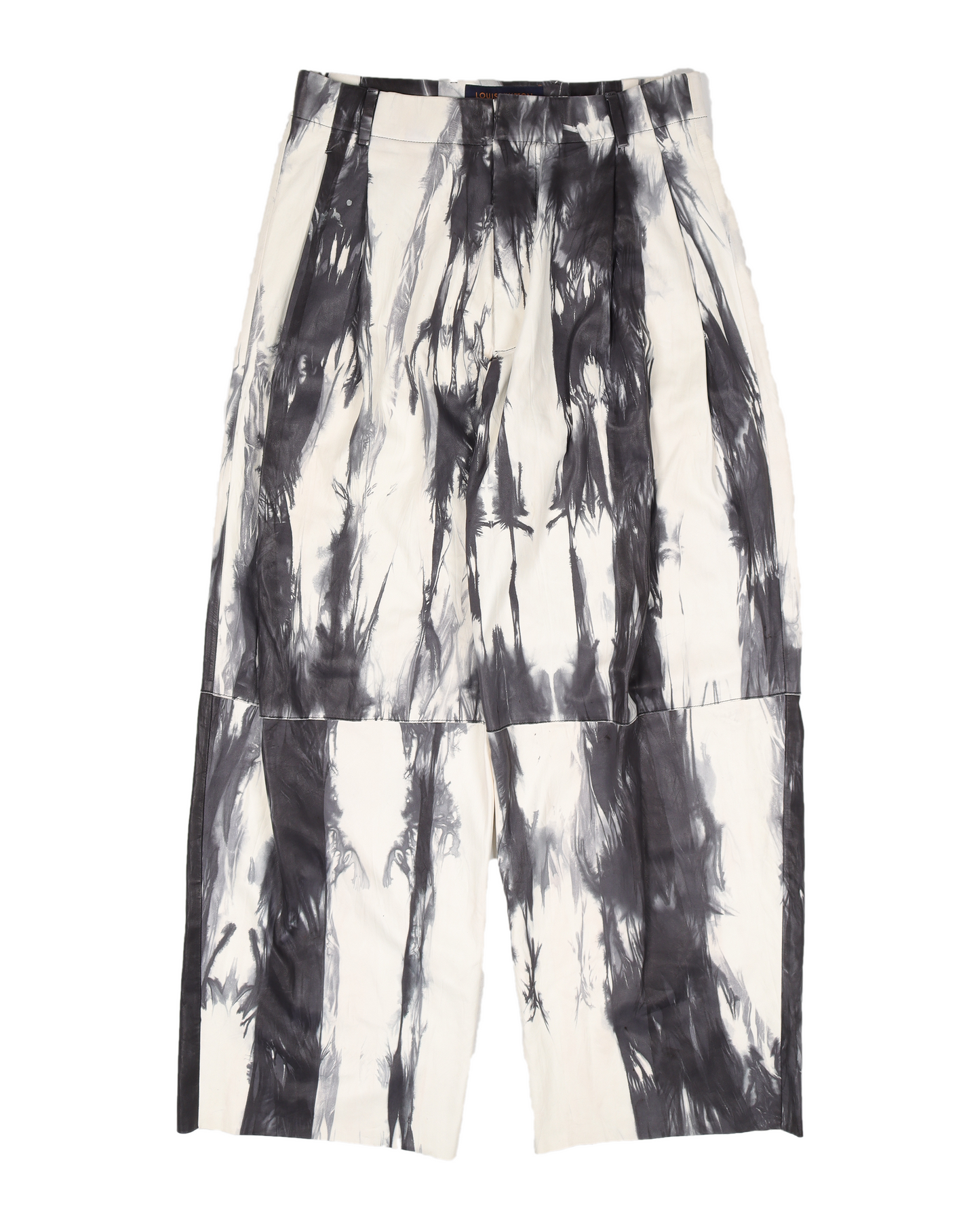 "Plain Rainbow" Tie Dye Wide-Leg Leather Trousers