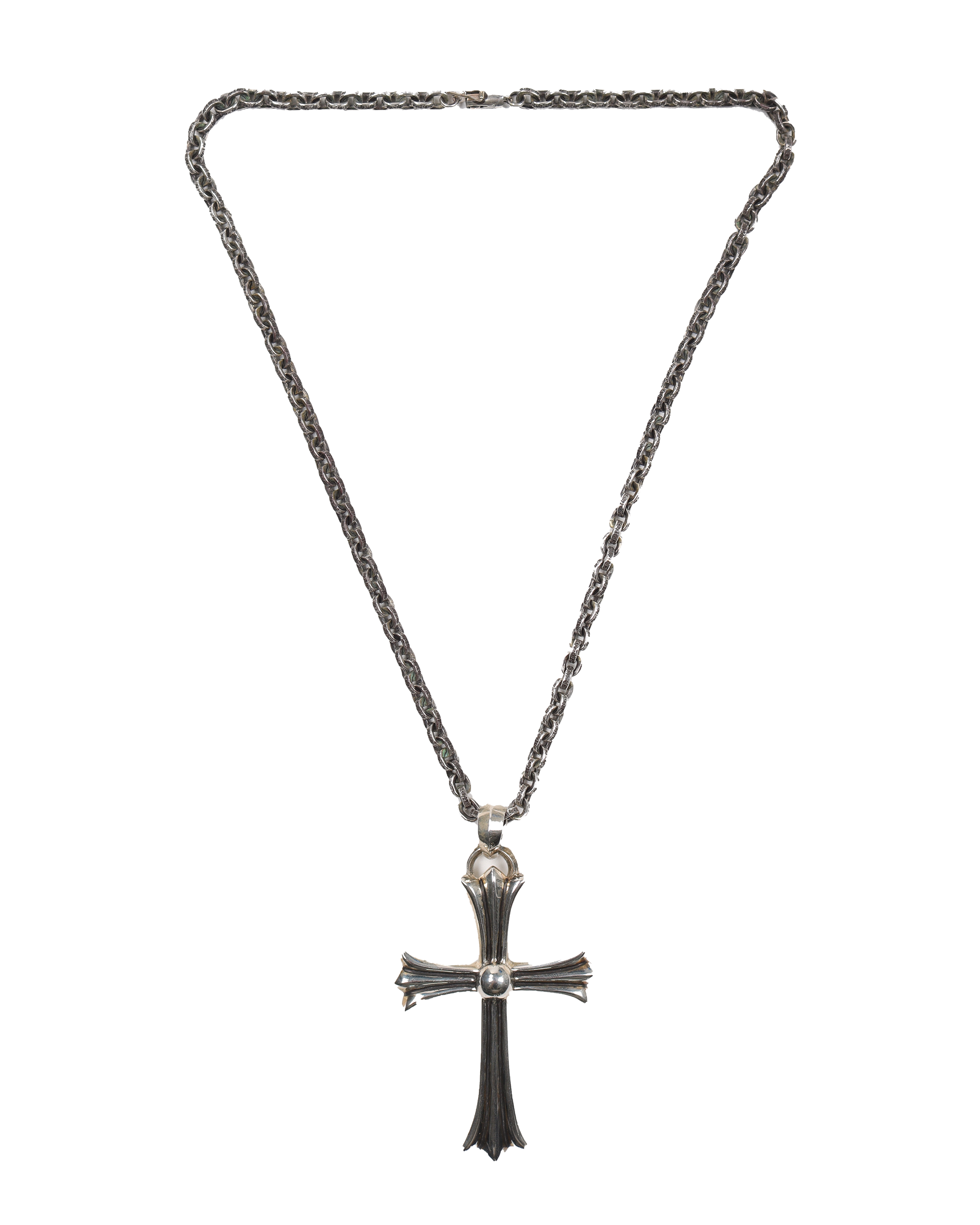 Chrome hearts gold cross necklace Clearance