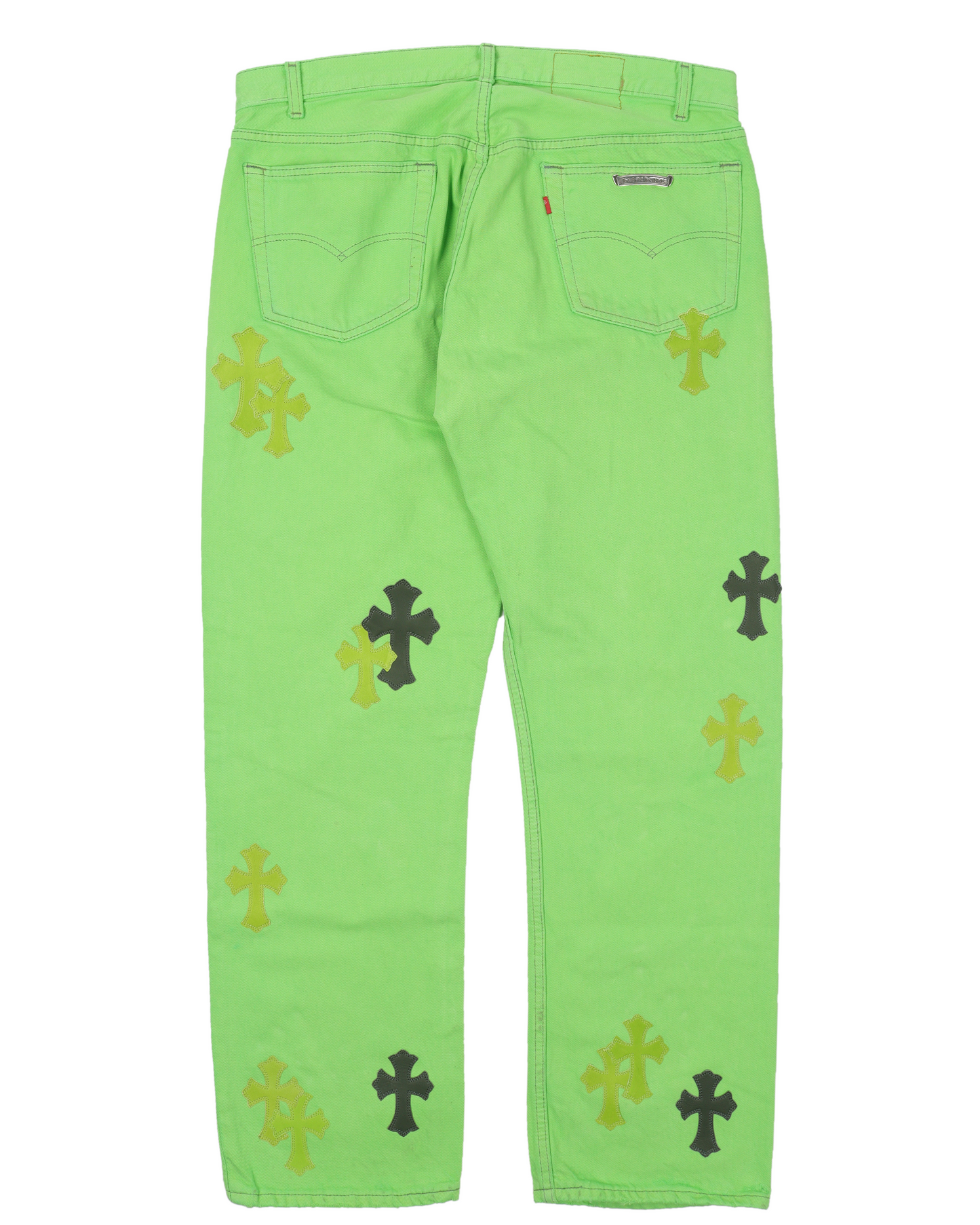 Levi's Cross Patch Denim Sex Records Neon Green