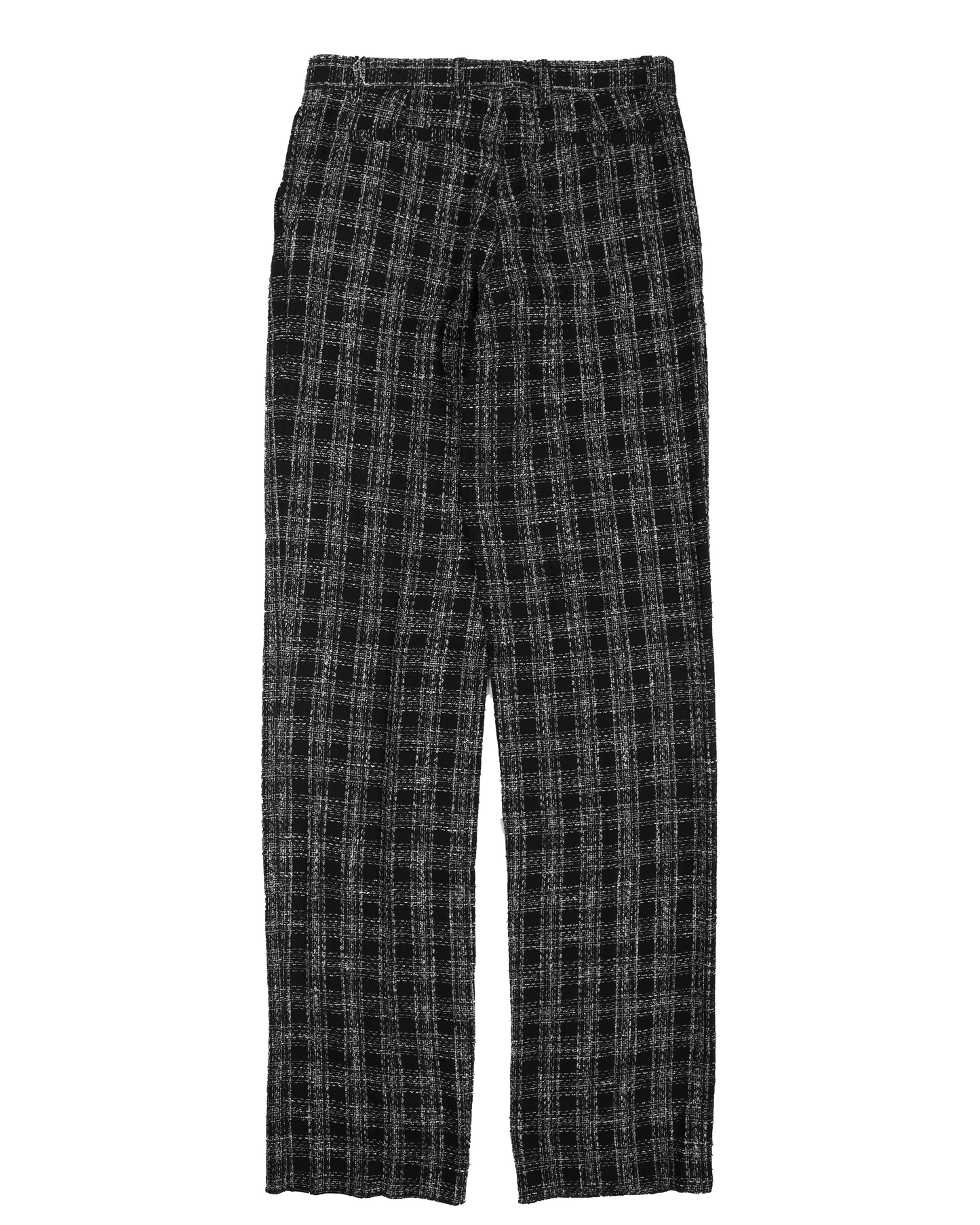 Black & White Bouclé Single Pleat Trousers