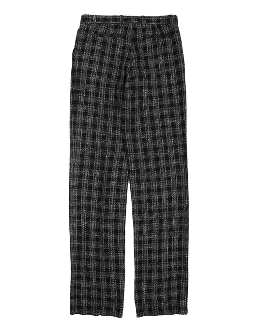 Black & White Bouclé Single Pleat Trousers