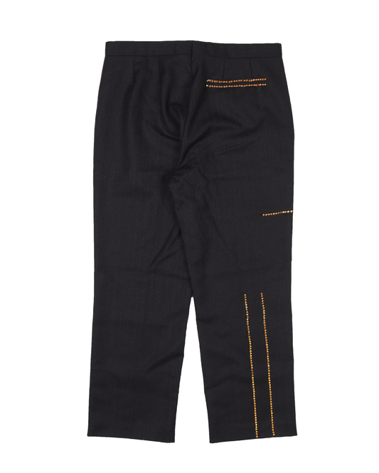 Crystal Strip Wool Trousers