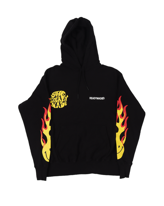 Long Sleeve Flame Print Hoodie