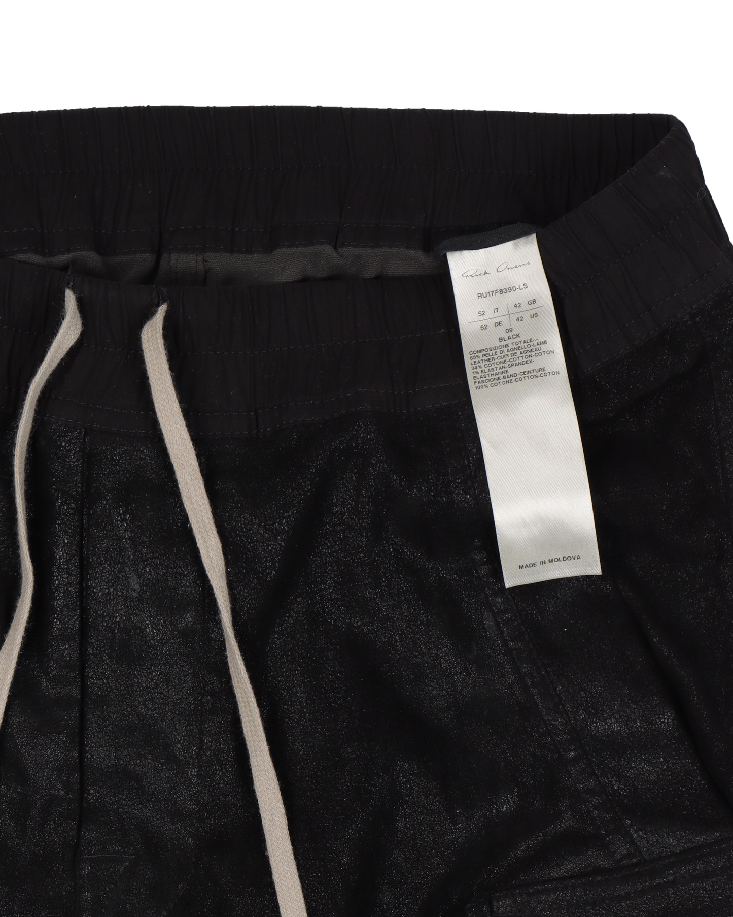 FW17 "GLITTER" Blistered Lamb Leather Cargo Joggers