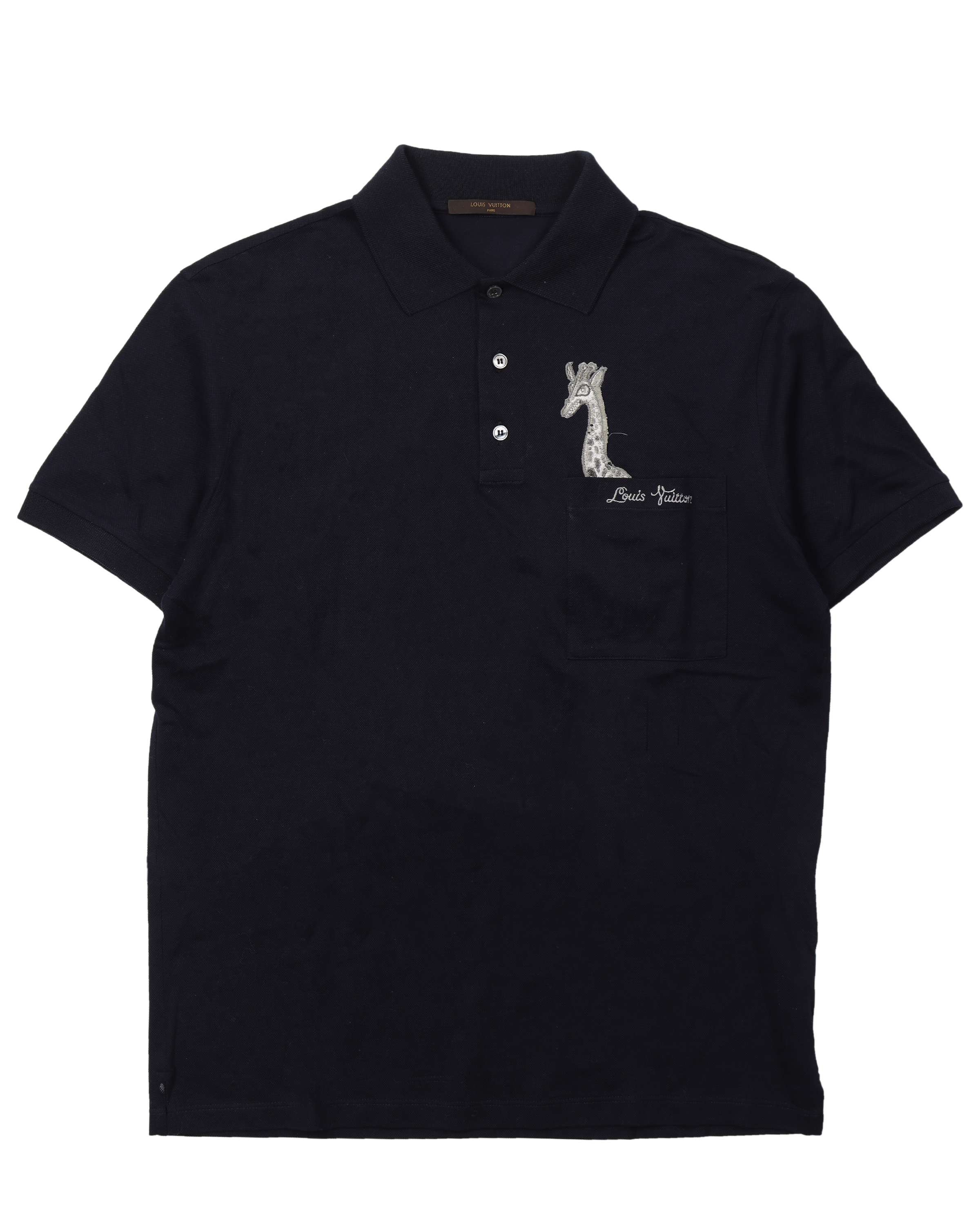 Louis Vuitton Chapman Brothers Embroidered Giraffe Polo Shirt