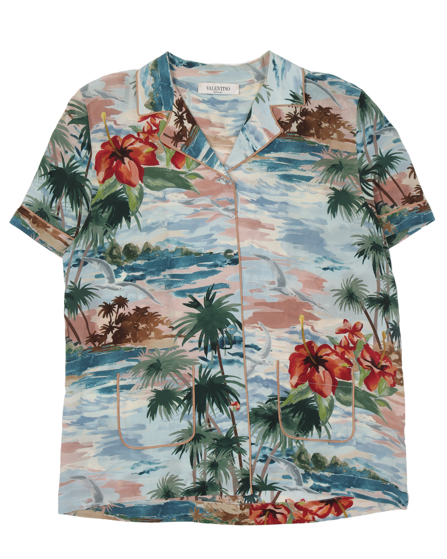 Hawaiian Landscape Silk Shirt