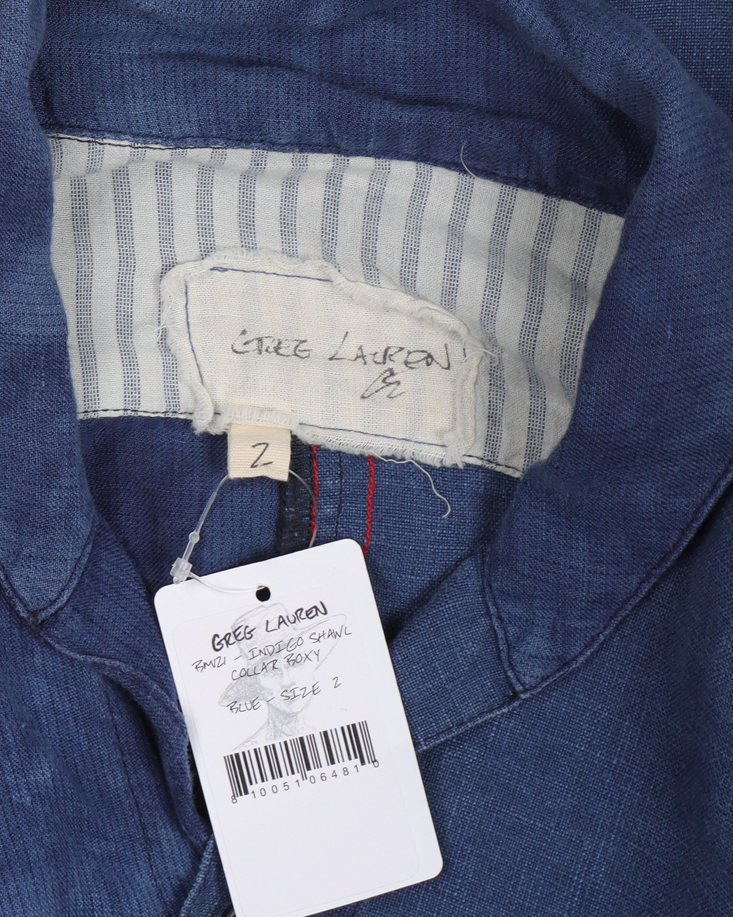 Indigo Shawl Collar Boxy Shirt