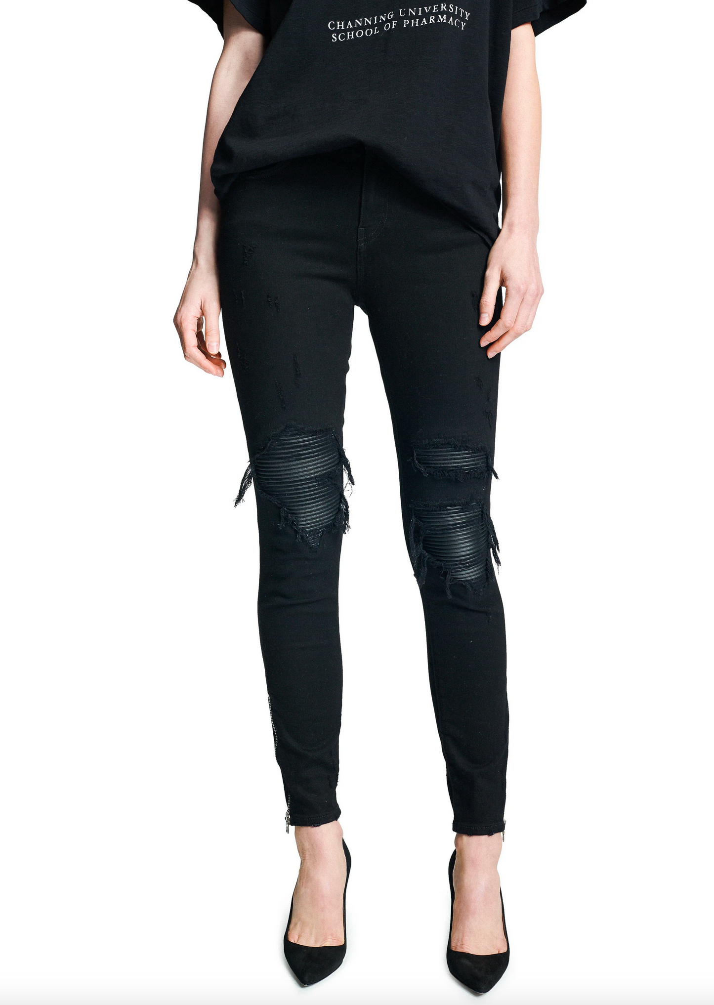 MX1 Classic Black Distressed Denim