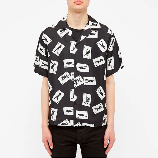 Short Sleeve Button Cards Shirt w/ Tags