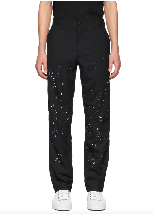 Black Wool Paint Splatter Trouser w/ Tags