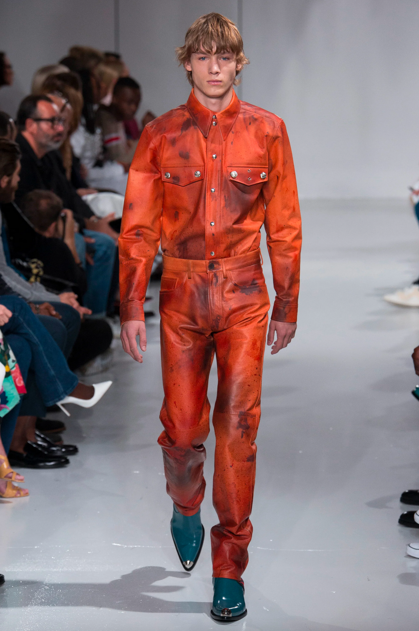 Hand-Painted Leather Shirt by RAF SIMONS SS18