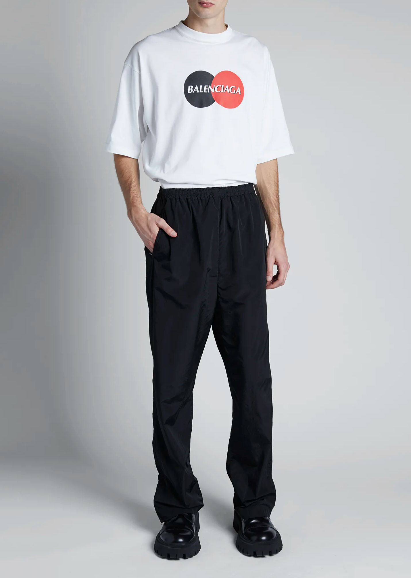 Wide-Leg Nylon Track Pant w/ Tags