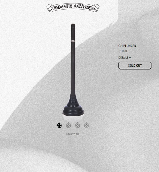 Hand Carved Wood and Sterling Silver Plunger Ebony