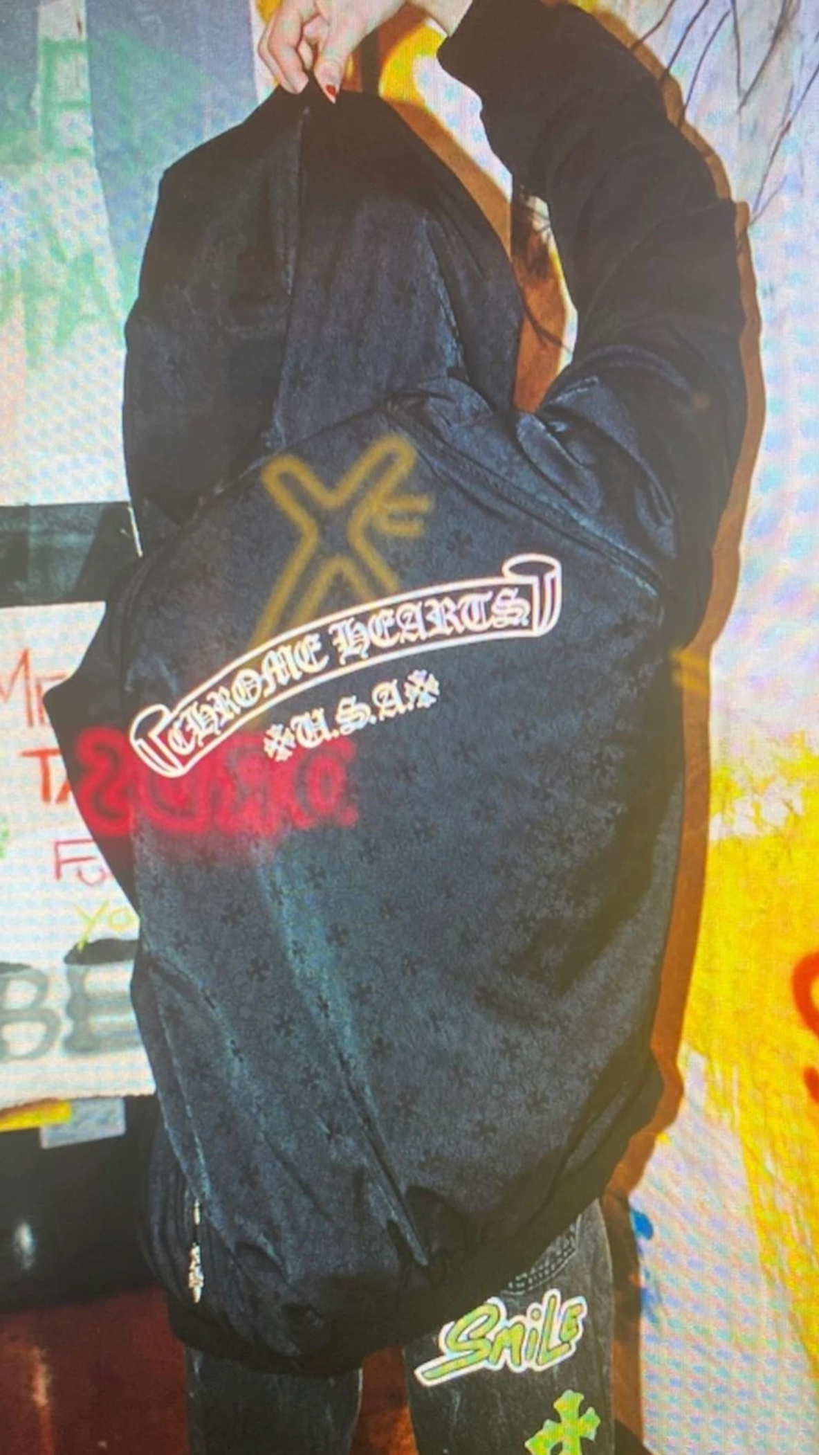 Reversible Jacquard Nylon Raglan Jacket