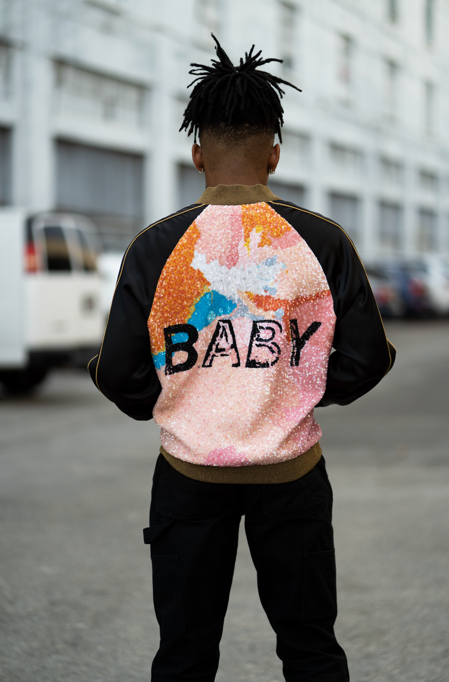 SS16 "BABY" Sequin Silk bomber Jacket