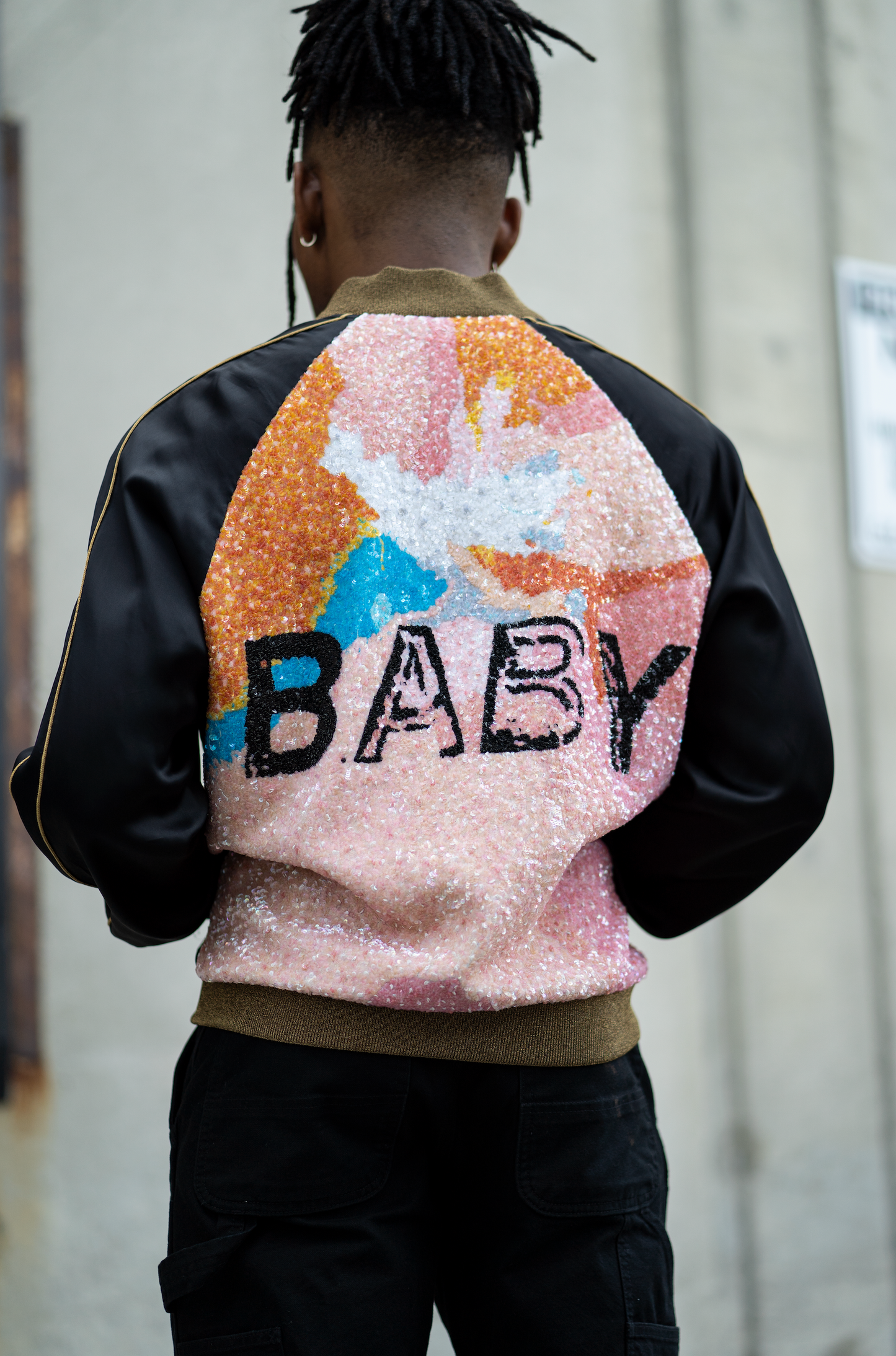SS16 "BABY" Sequin Silk bomber Jacket