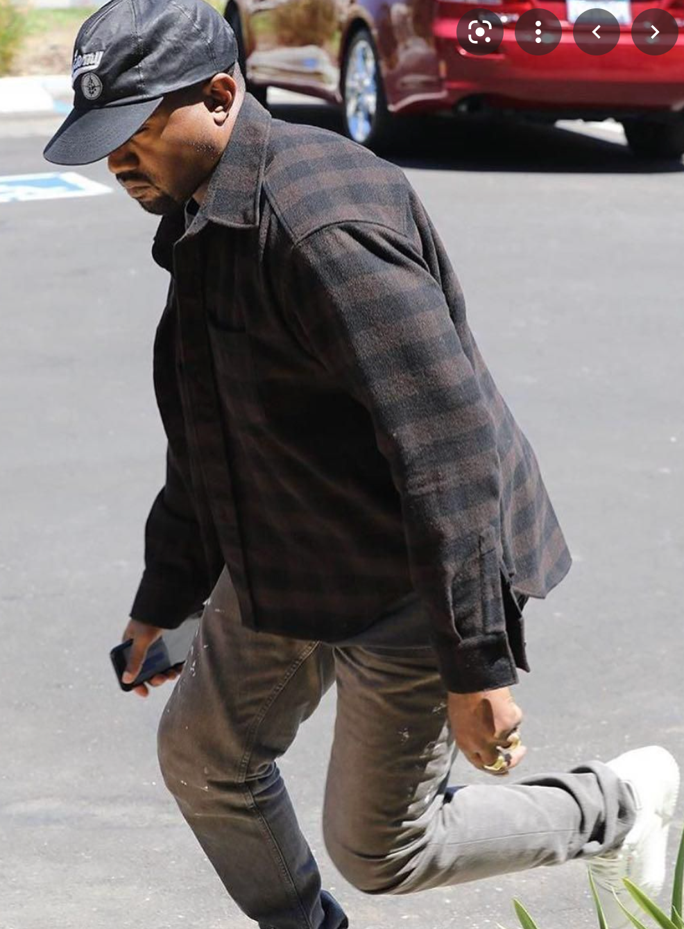 SS17 Oversized Shoulder-Pad Checkered Flannel Shirt