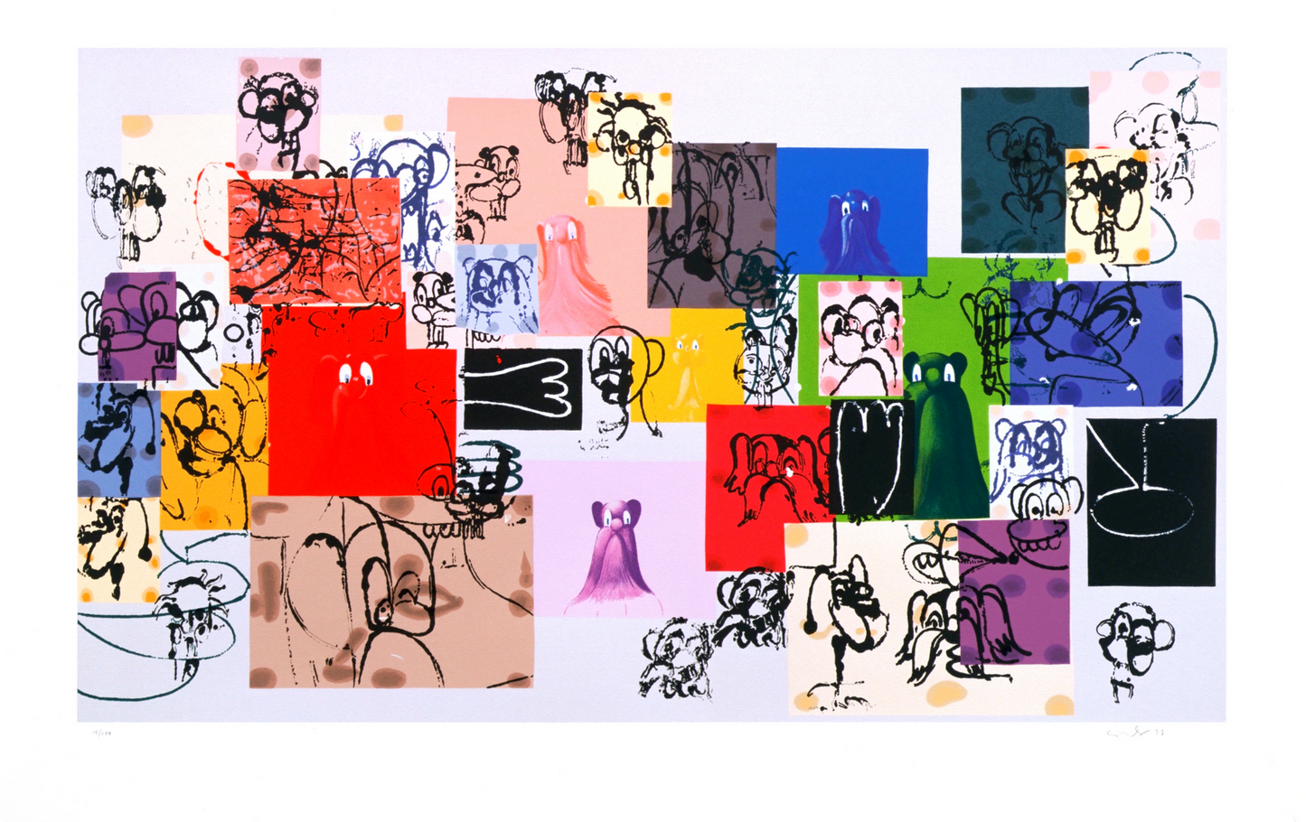 George Condo - Paper Faces Print, Framed